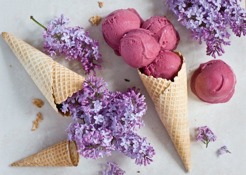 Lilac Ice Cream Cones