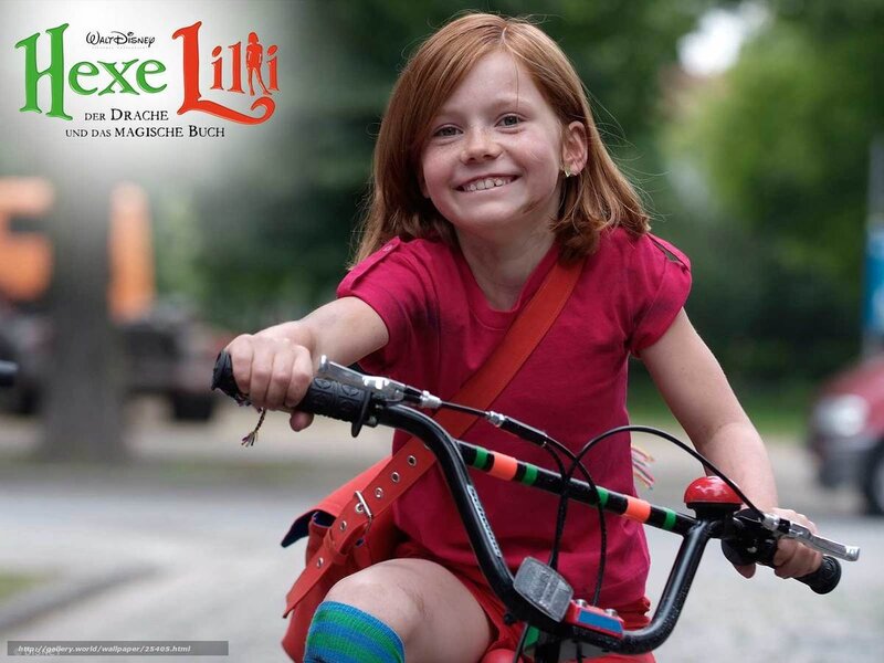 Lili on a bicycle