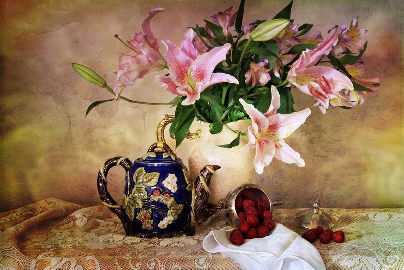Lilies and Teapot