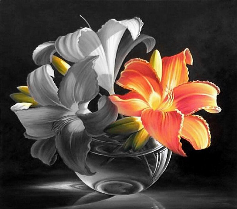 Lilies in a Vase — Orange