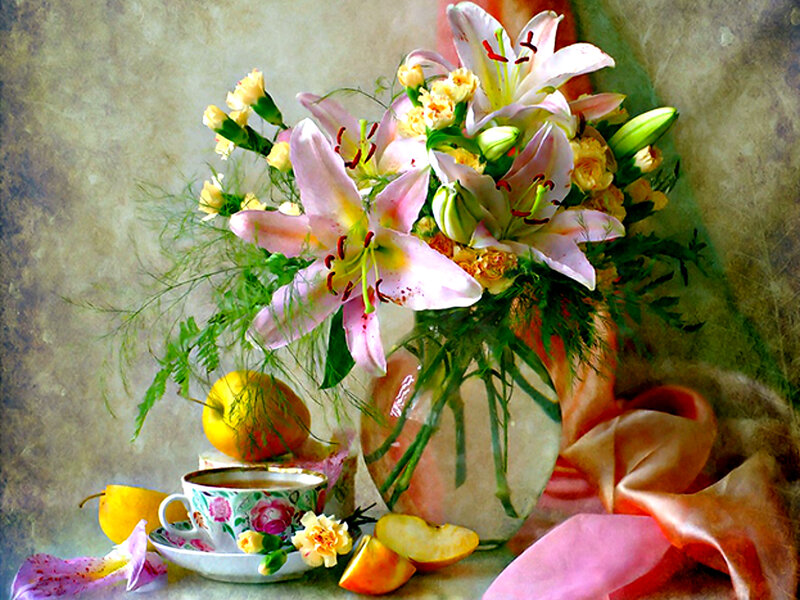 Lilies in a Vase — Pink, Serene