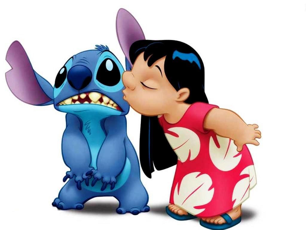 Lilo kissing Stitch