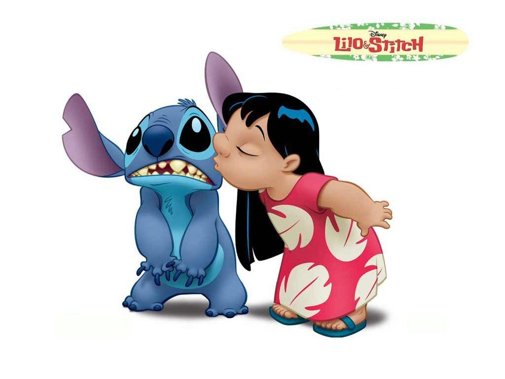 Lilo kissing Stitch