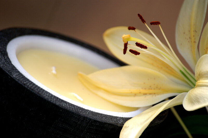 Lily and candle close-up