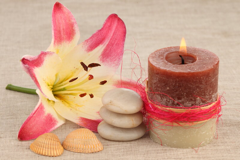 Lily Flower with Candle