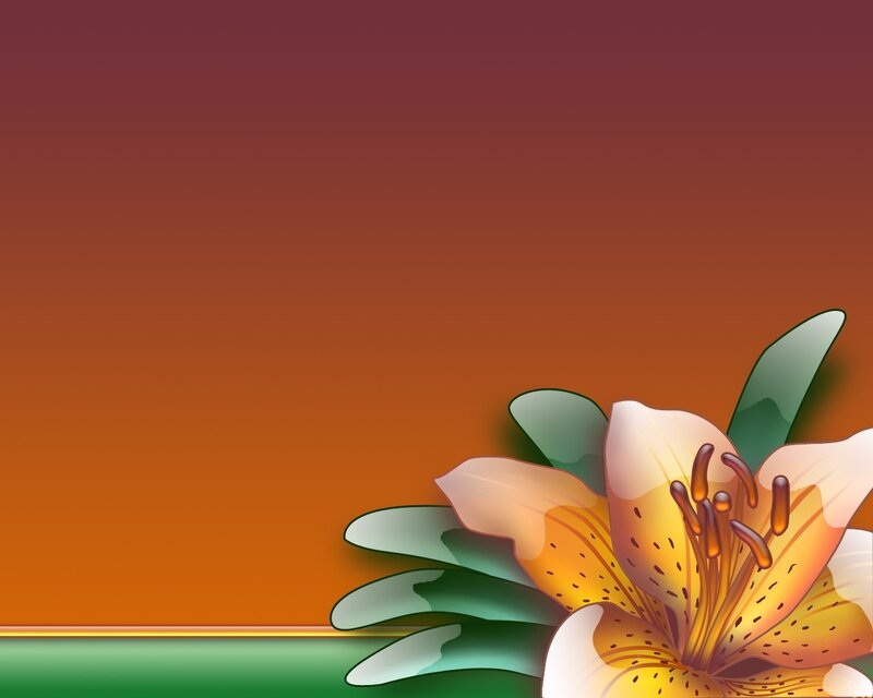 Lily Flower with Leaves