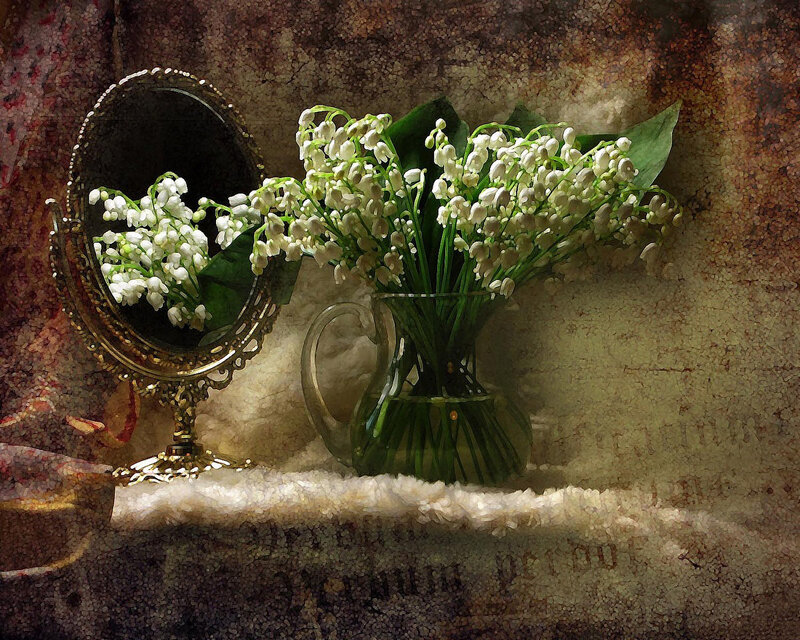 Lily of the Valley Flowers — White, Serene, Painting