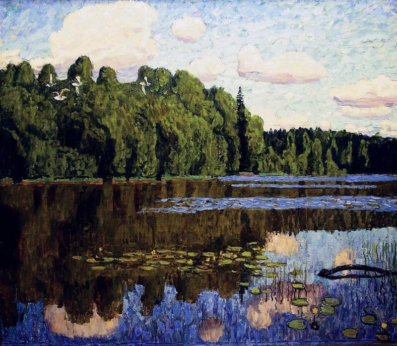 Lily Pads on Lake — Green