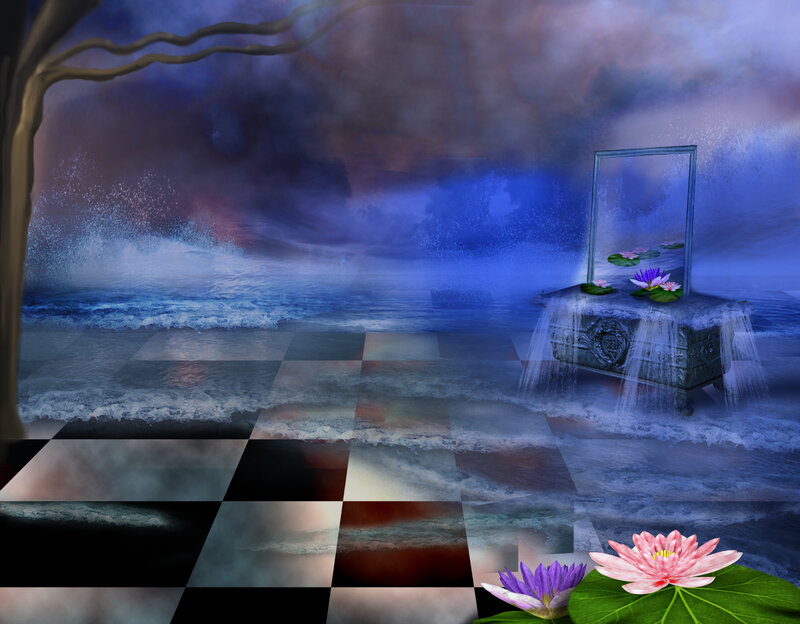 Lily Pads on Water — Blue
