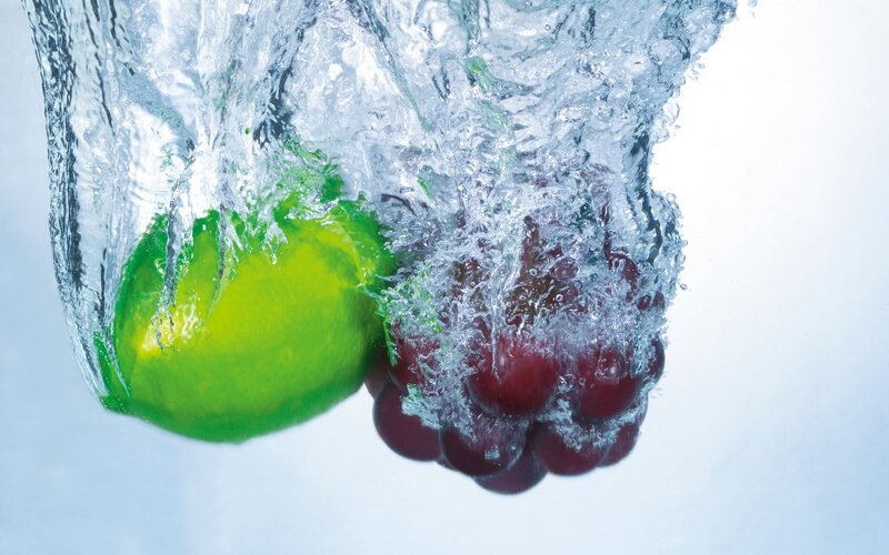 Lime and Grapes in Water