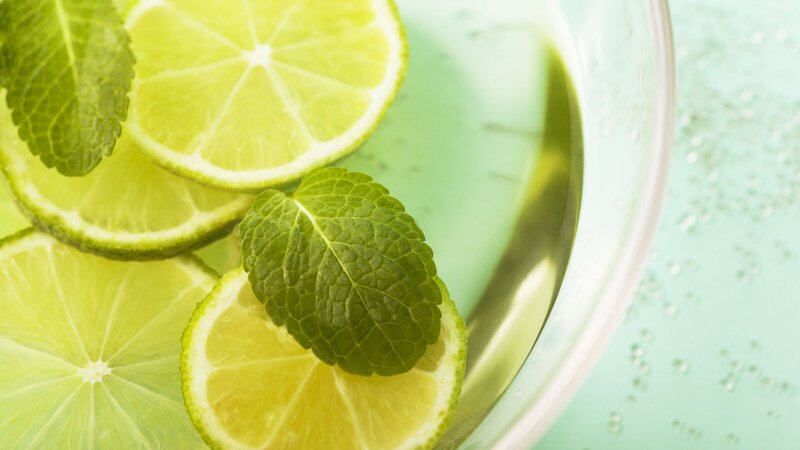 Lime and mint in a glass