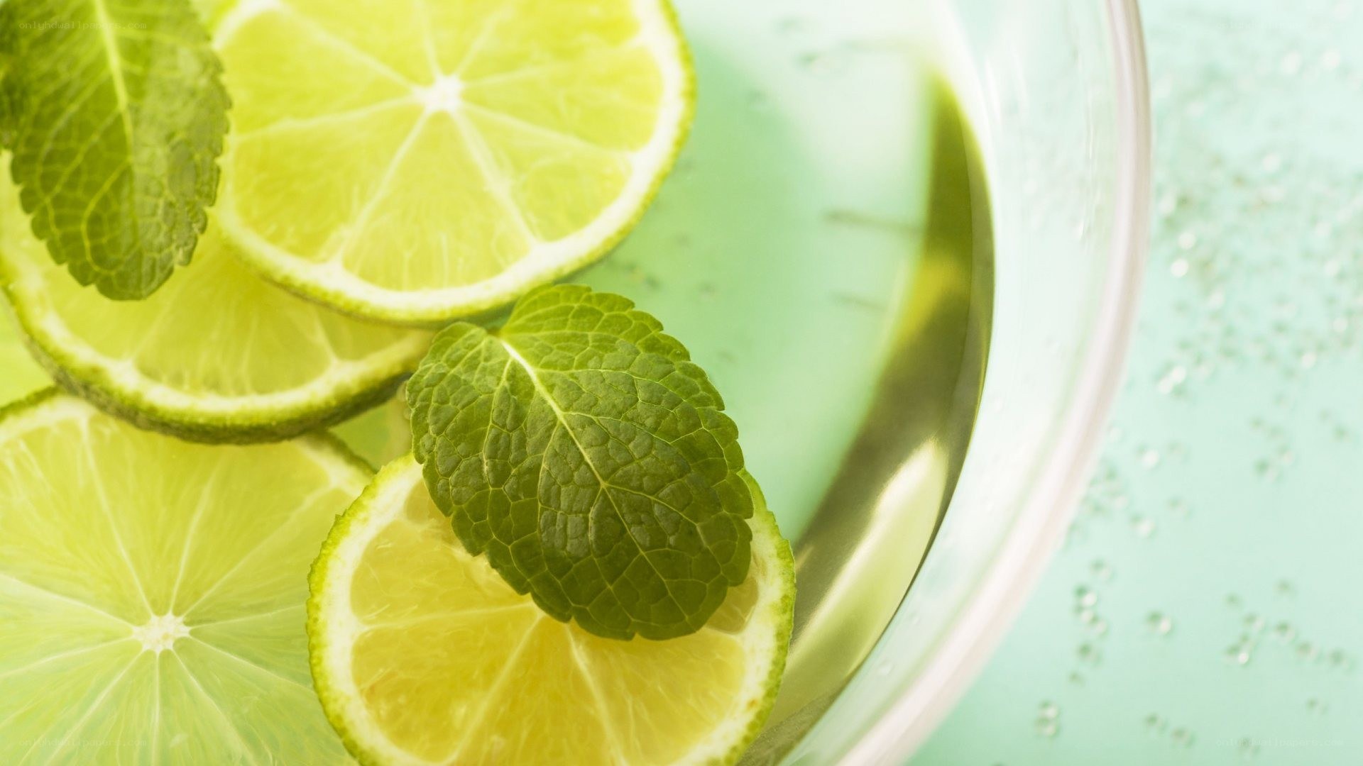 Lime and mint in a glass