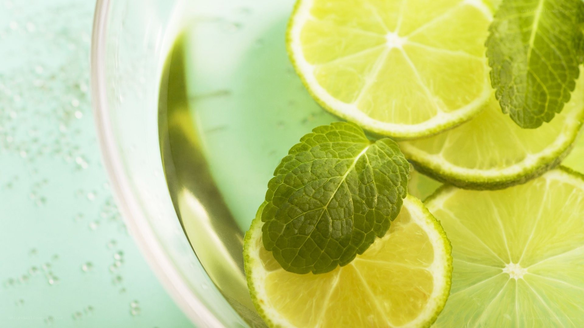 Lime and mint in a glass