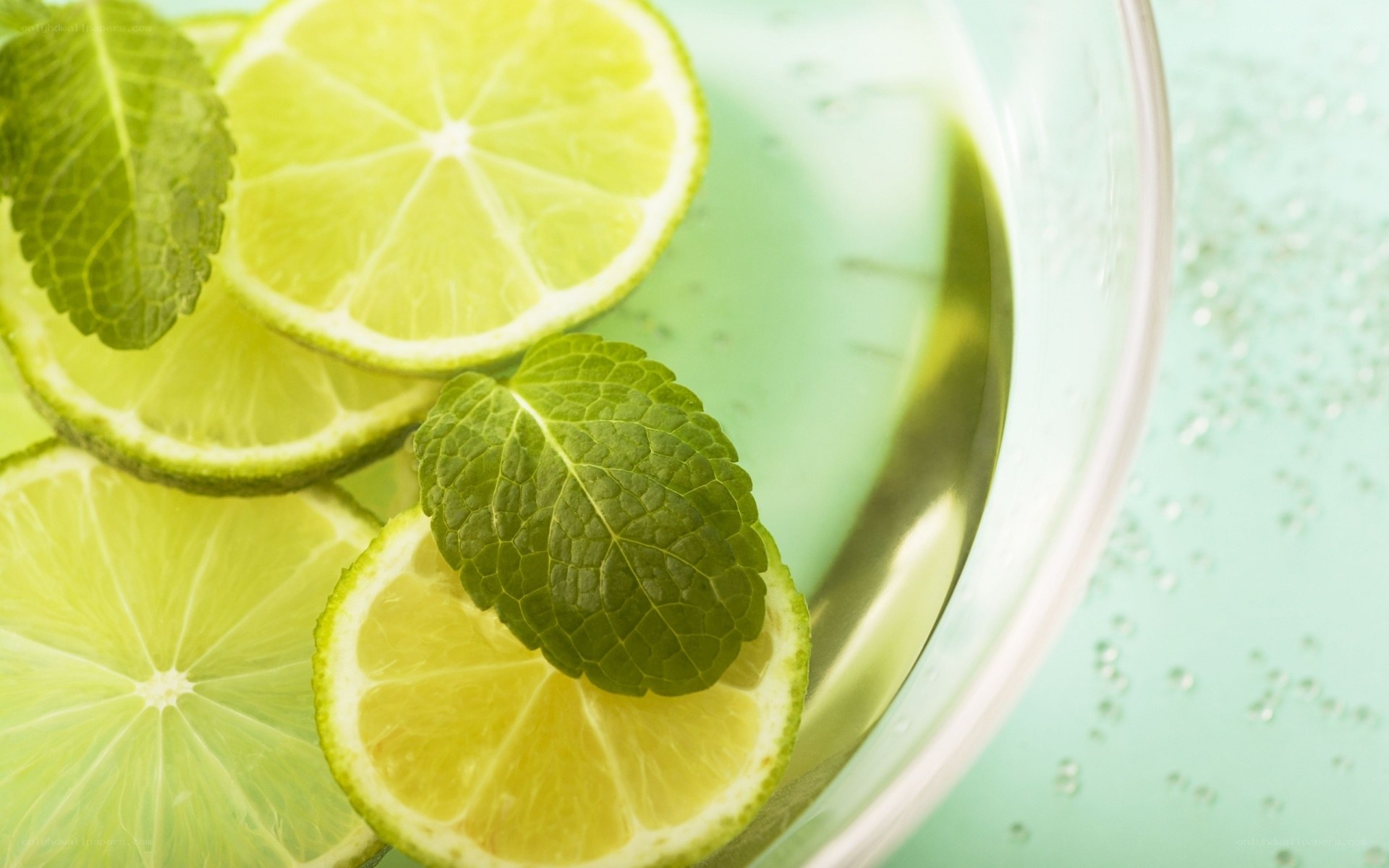 Lime and mint in a glass
