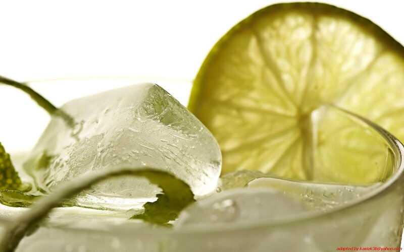 Lime and Mint in Glass