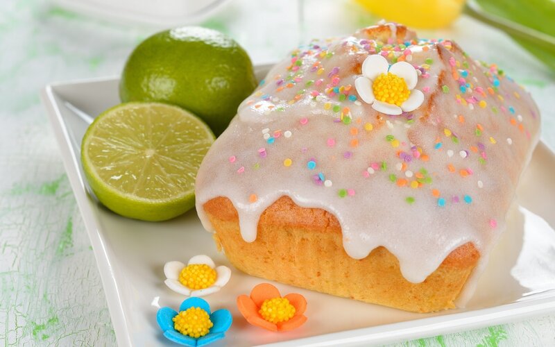 Lime Cake with Sprinkles — Green, Bright