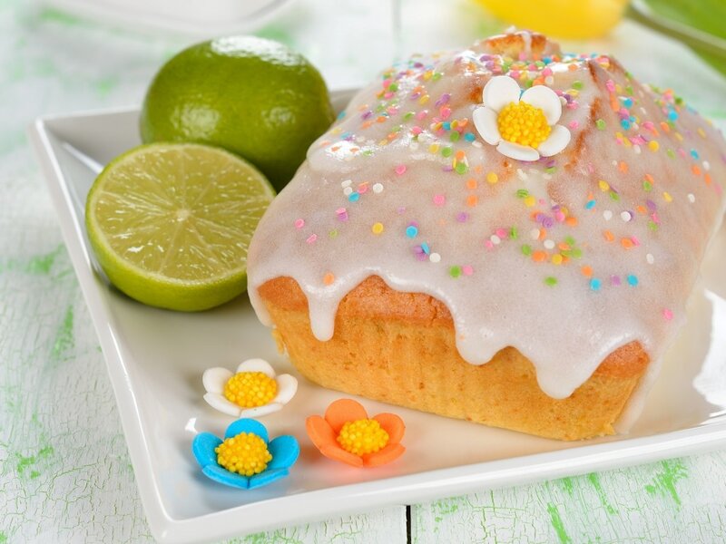 Lime Cake with Sprinkles — White