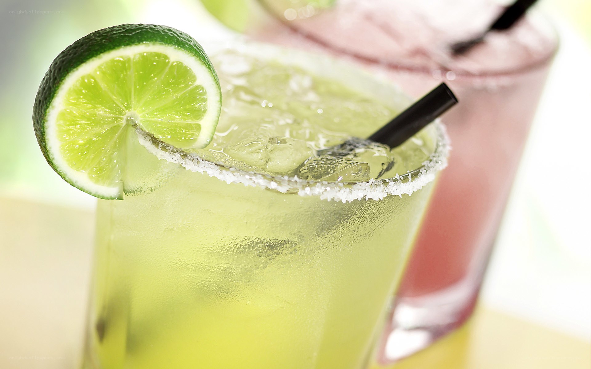 Lime cocktail with salt rim