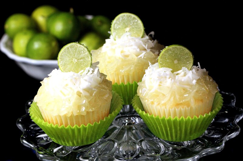 Lime Cupcakes on Stand