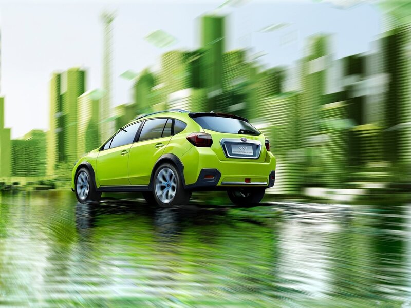 Lime Green Car — Dynamic