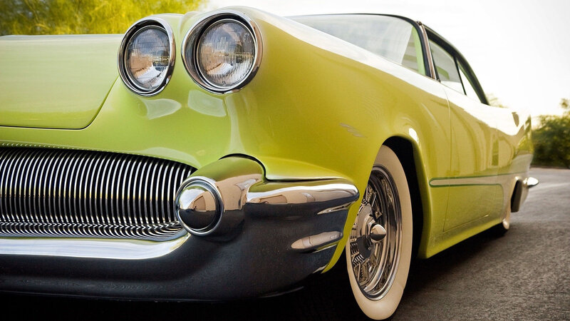 Lime Green Classic Car — Lime Green, Calm