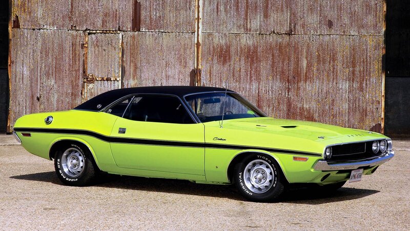 lime green classic muscle car