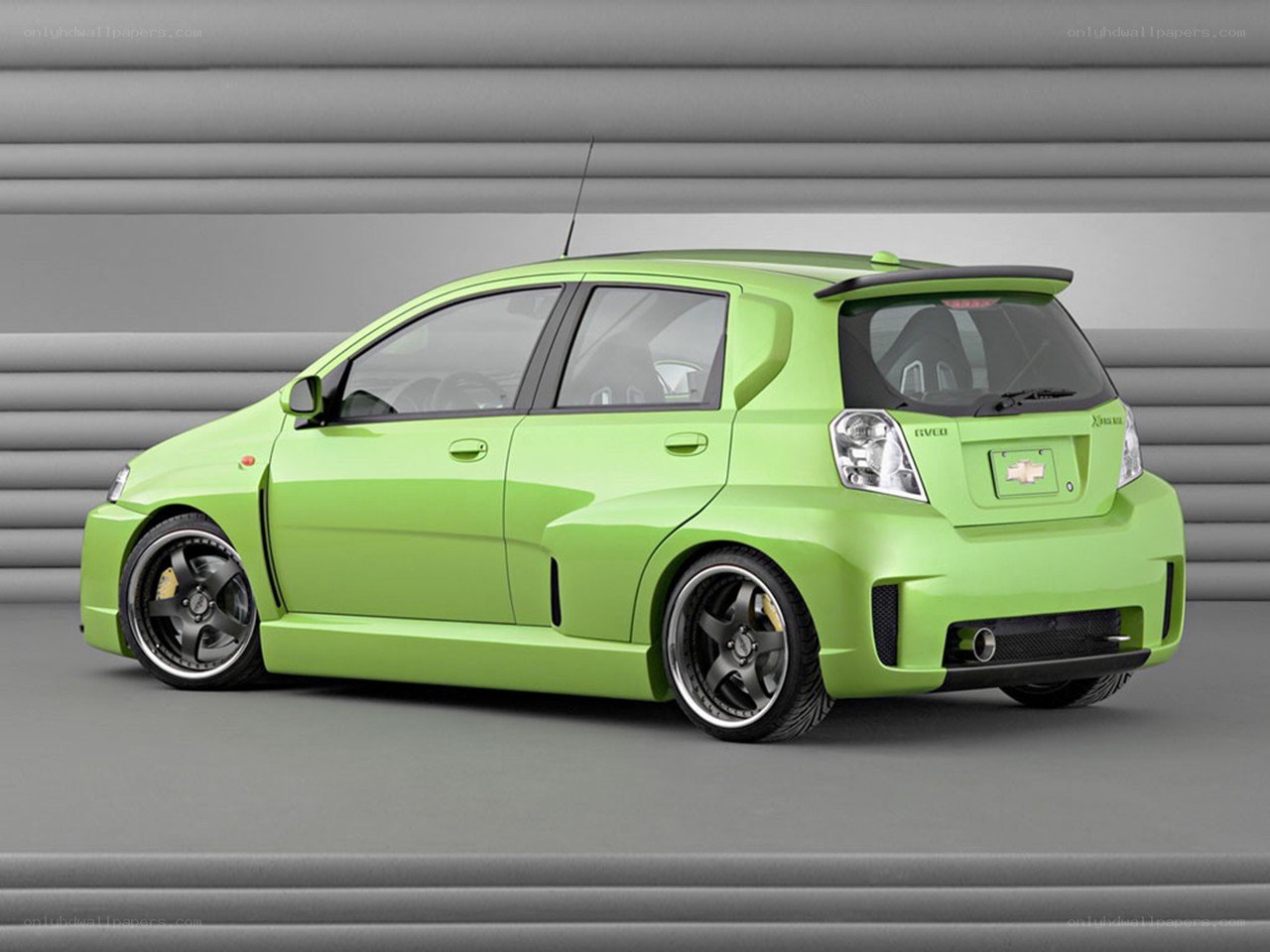 lime green compact car