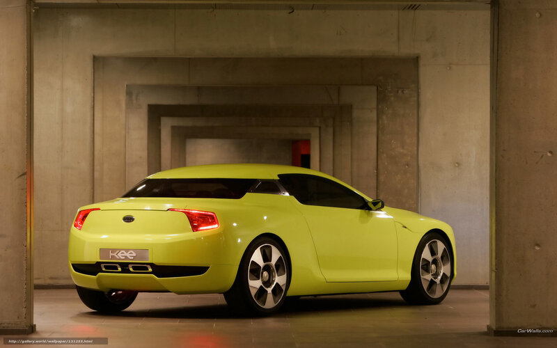 Lime Green Concept Car — Lime Green, Dramatic, Photograph, Concrete Tunnel