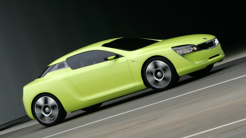 Lime Green Concept Car — Lime Green, Dynamic, Photograph, Road