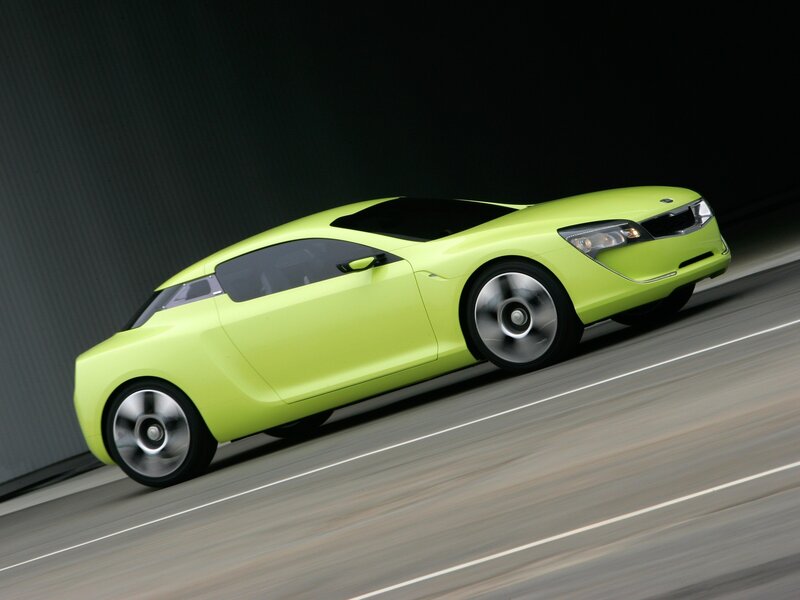 Lime Green Concept Car — Lime Green, Dynamic, Photograph, Road, Tunnel