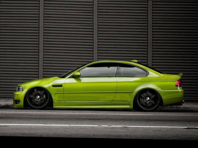 lime green coupe car