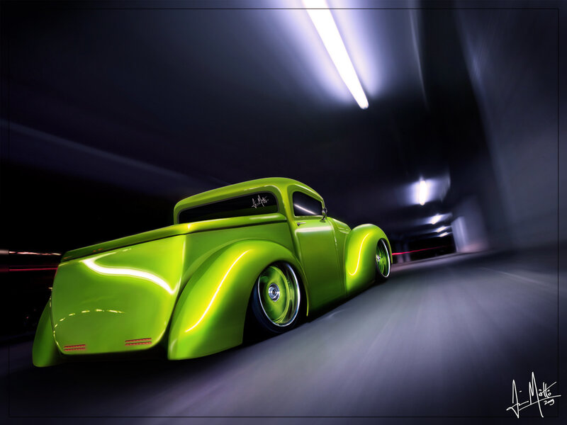 Lime Green Custom Truck