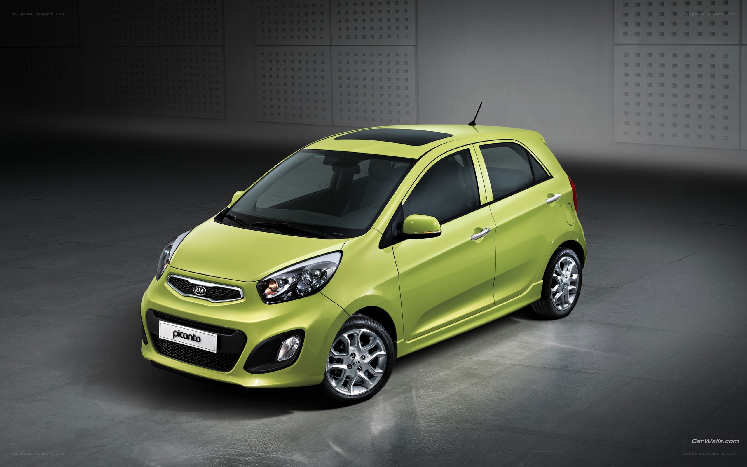 Lime green Kia Picanto car
