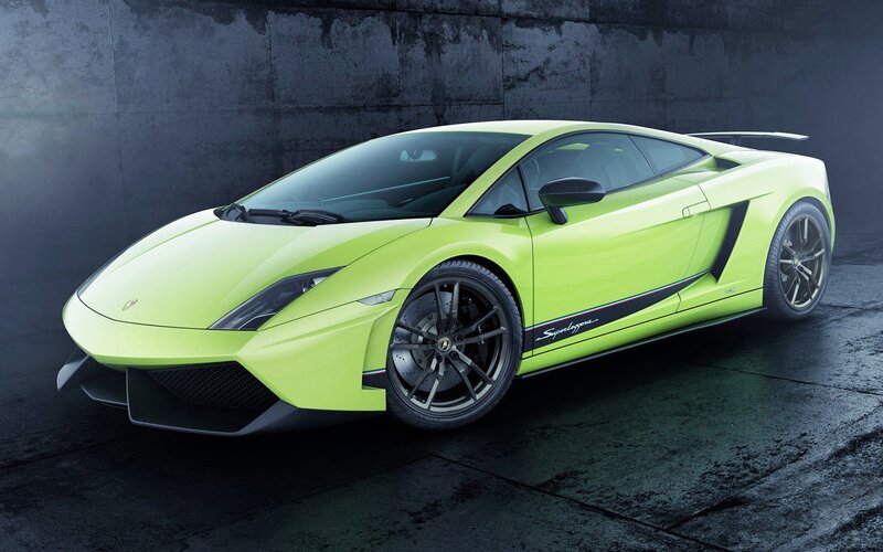 Lime green Lamborghini sports car
