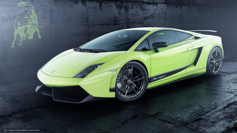 Lime green Lamborghini sports car