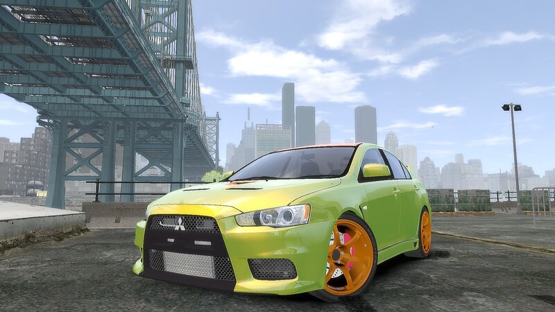 Lime Green Mitsubishi Car