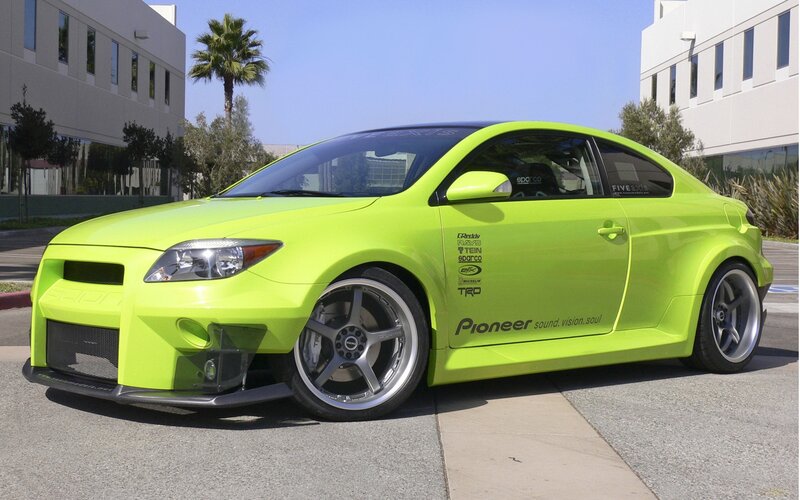 lime green modified coupe
