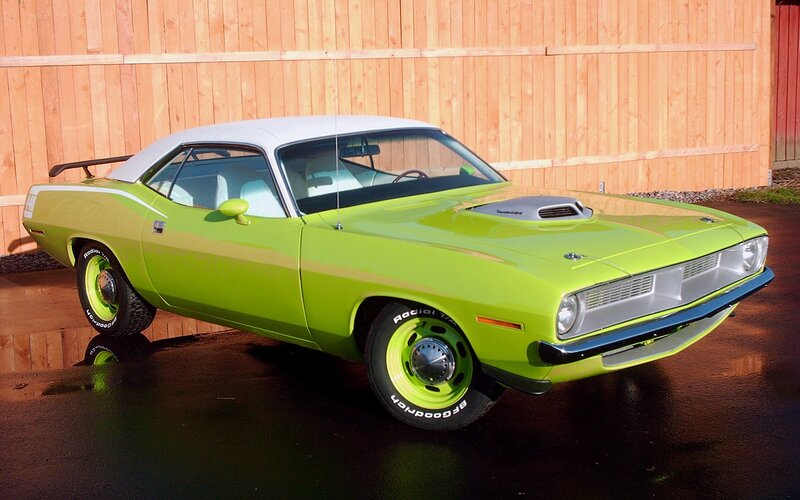 Lime Green Muscle Car — Lime Green, Vibrant