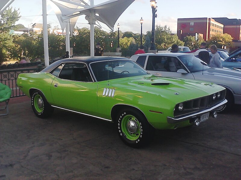 Lime Green Muscle Car — Outdoor, Afternoon