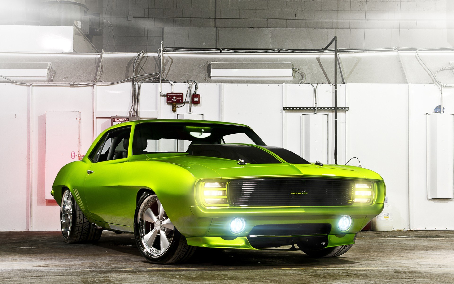 lime green muscle car