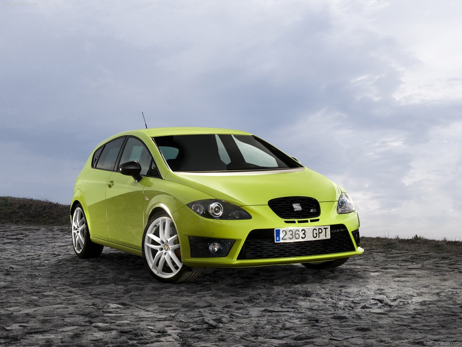lime green SEAT Leon Cupra