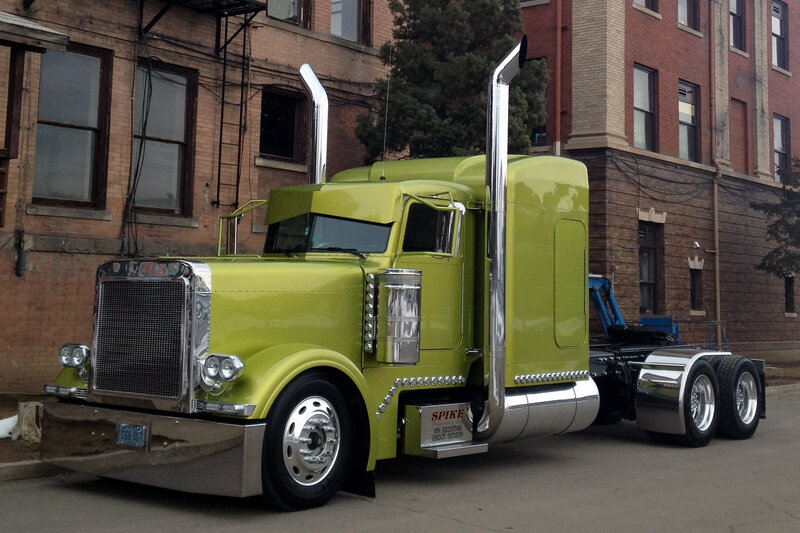 Lime Green Semi-truck