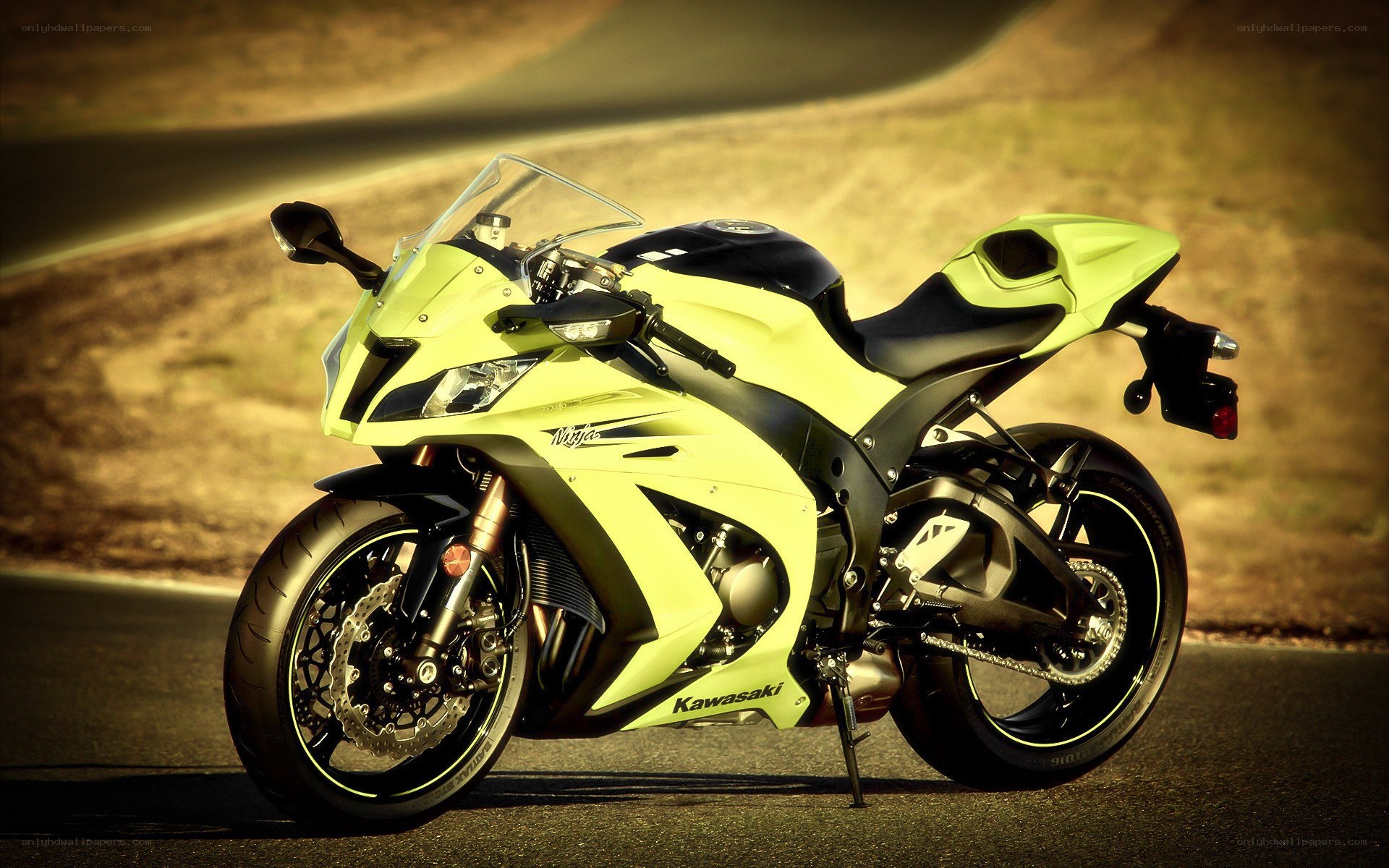lime green sport motorcycle