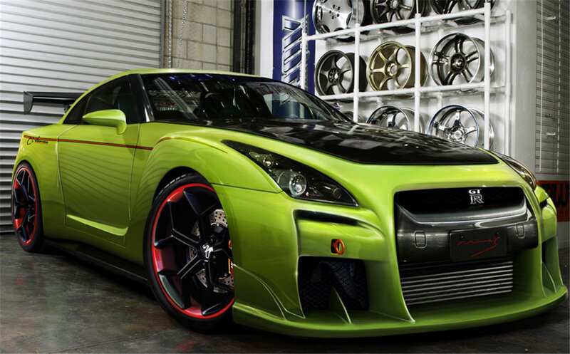 lime green sports car