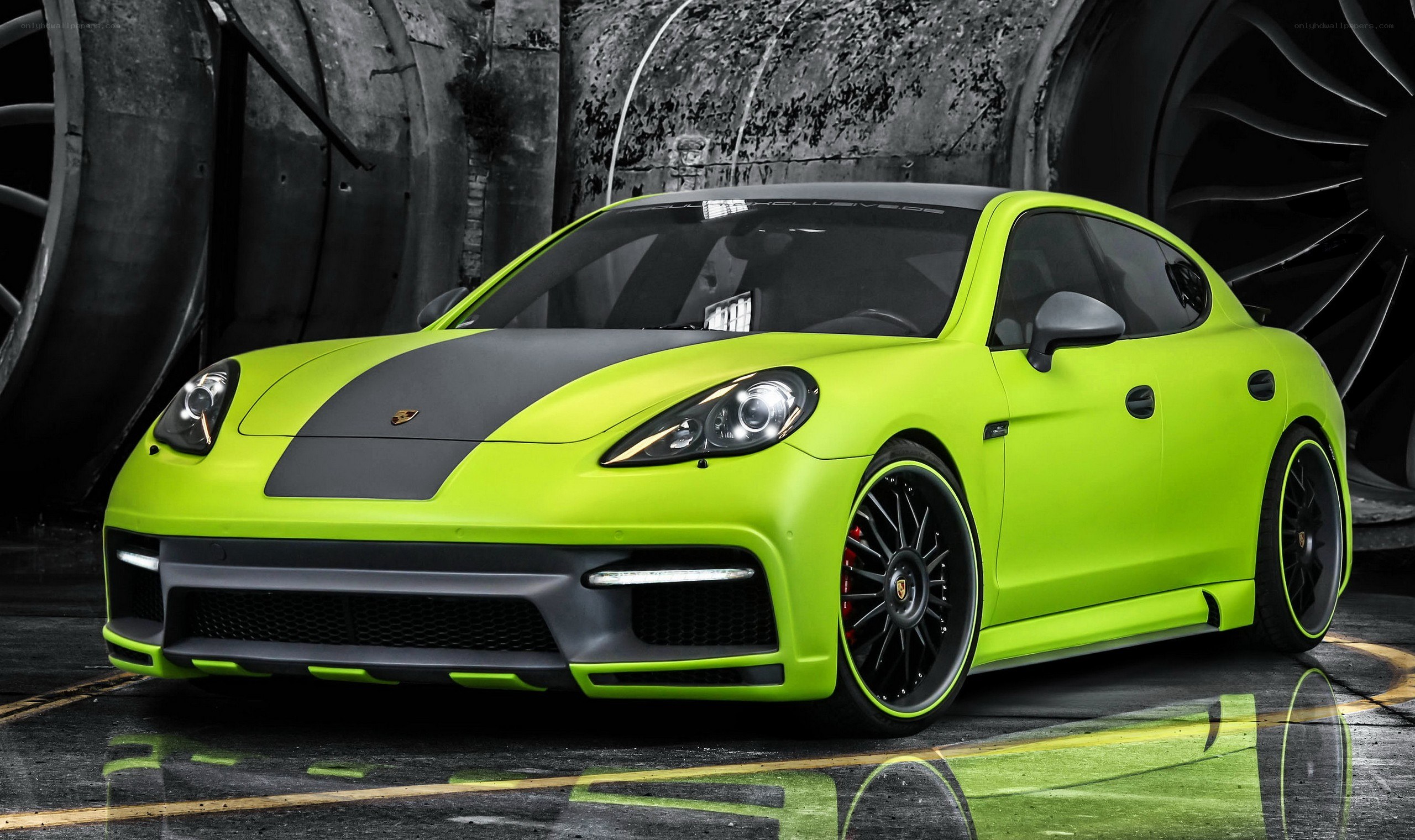 lime green sports car