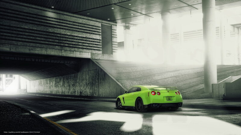 Lime Green Sports Car — Dramatic, 3d Render