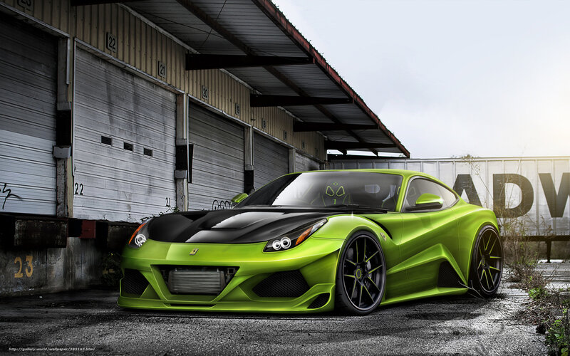 Lime Green Sports Car — Lime Green, Dramatic, Afternoon