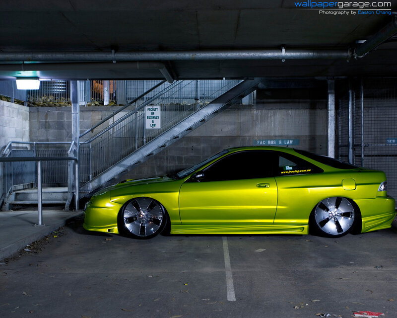 Lime Green Sports Car — Lime Green, Dramatic, Night, Photograph, Staircase