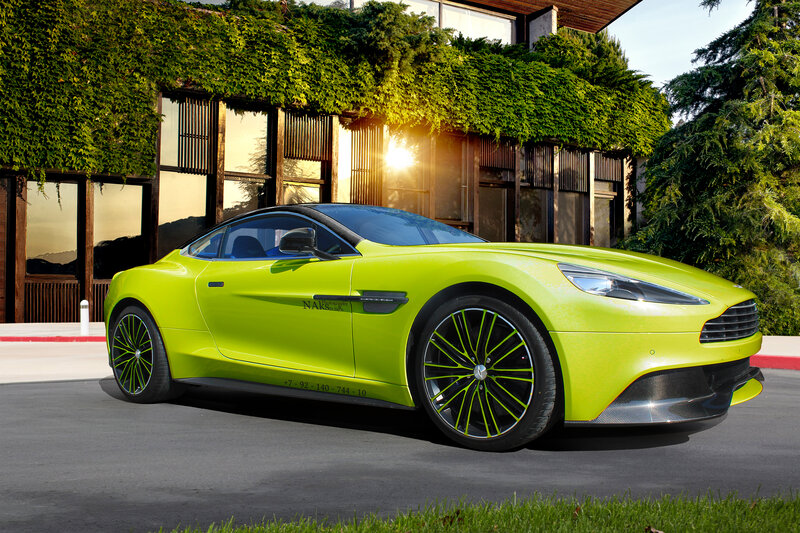 Lime Green Sports Car — Lime Green, Dramatic, Sunset