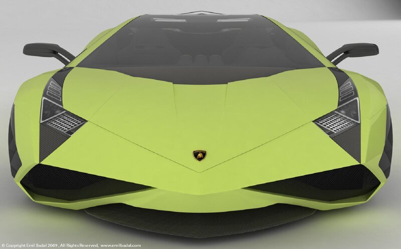 Lime Green Sports Car — Lime Green, Neutral